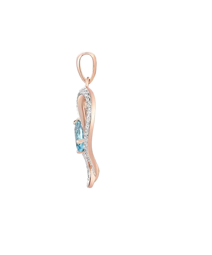 Kullatud hõbedast ripats tsirkoonidega "Süda"