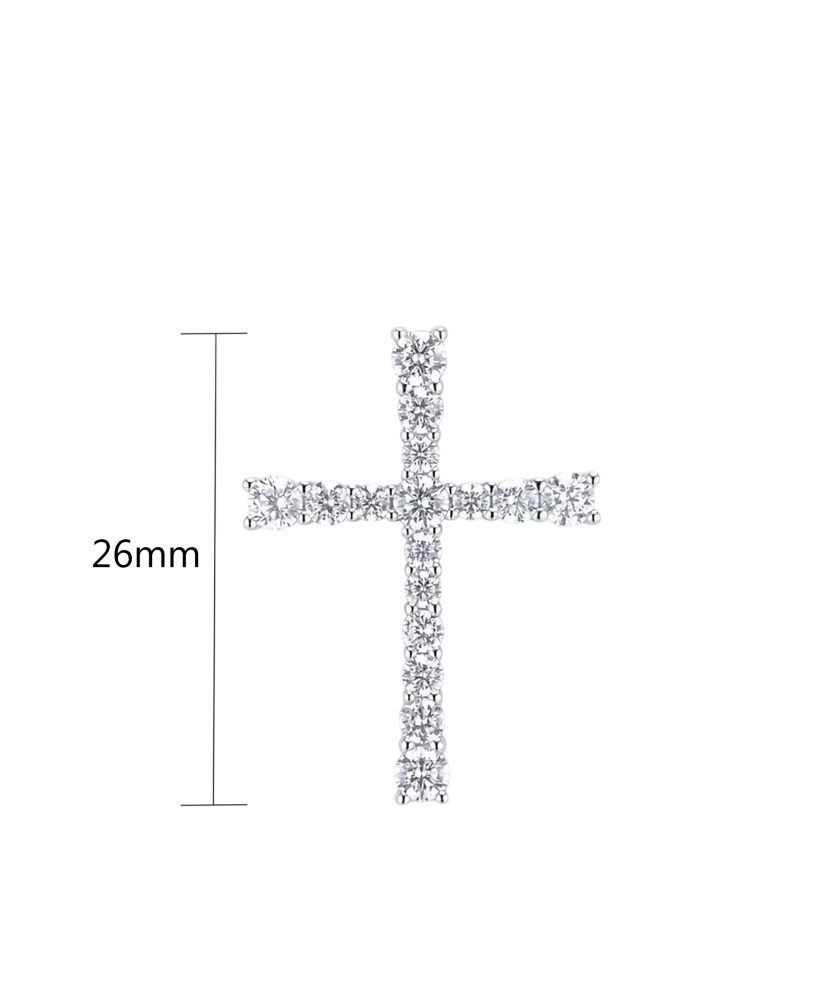 Hõbedast ripats tsirkoonidega "Rist"