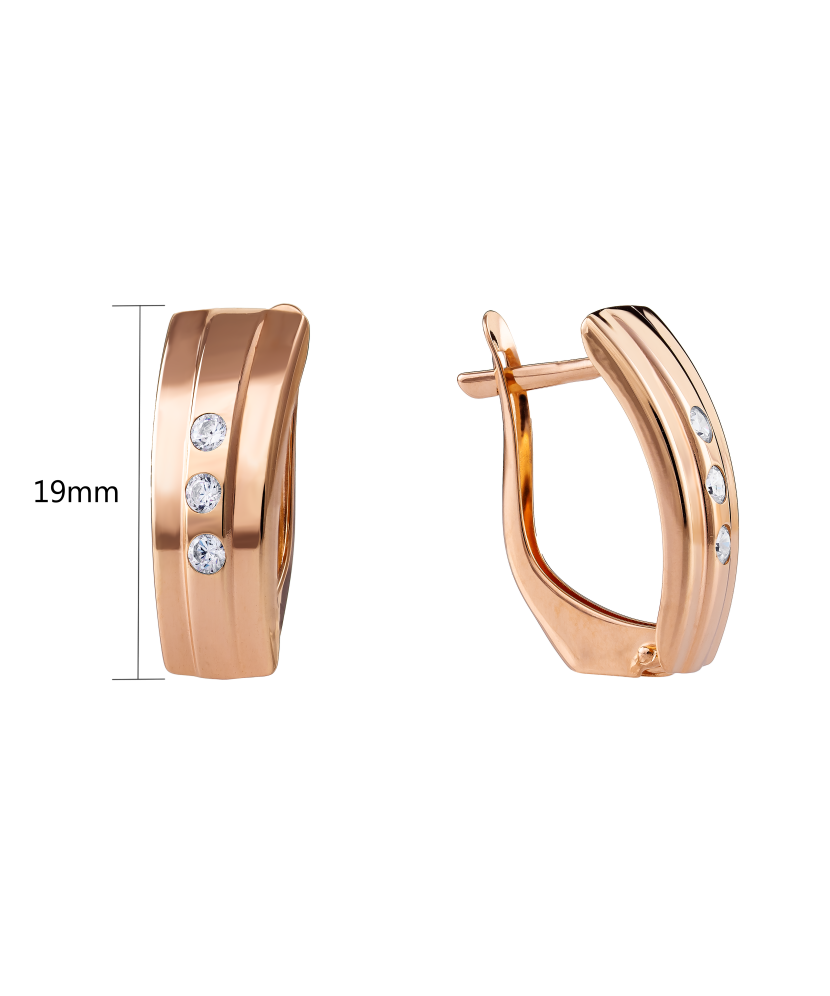 Золотые серьги с цирконами