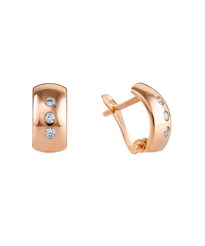 Золотые серьги с цирконами