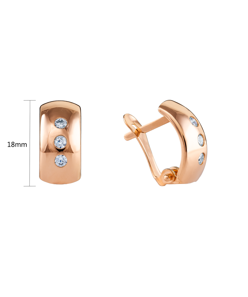 Kuldkõrvarõngad tsirkoonidega