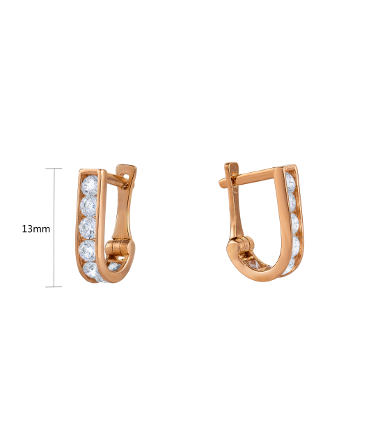 Золотые серьги с цирконами