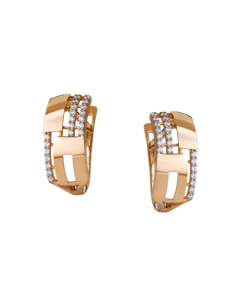 Золотые серьги с цирконами