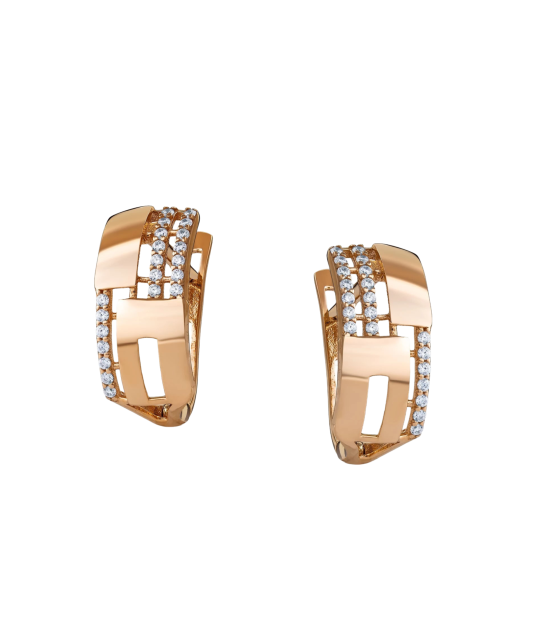 Золотые серьги с цирконами