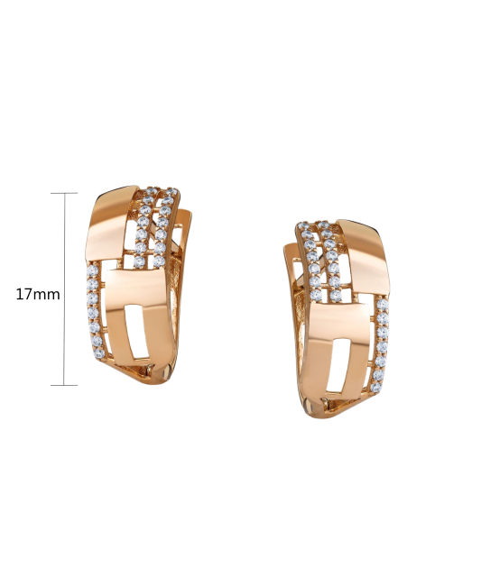 Kuldkõrvarõngad tsirkoonidega