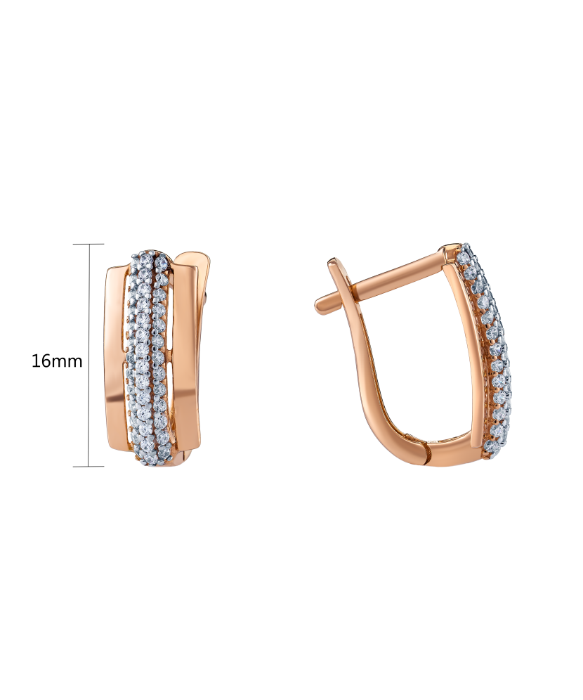 Kuldkõrvarõngad tsirkoonidega