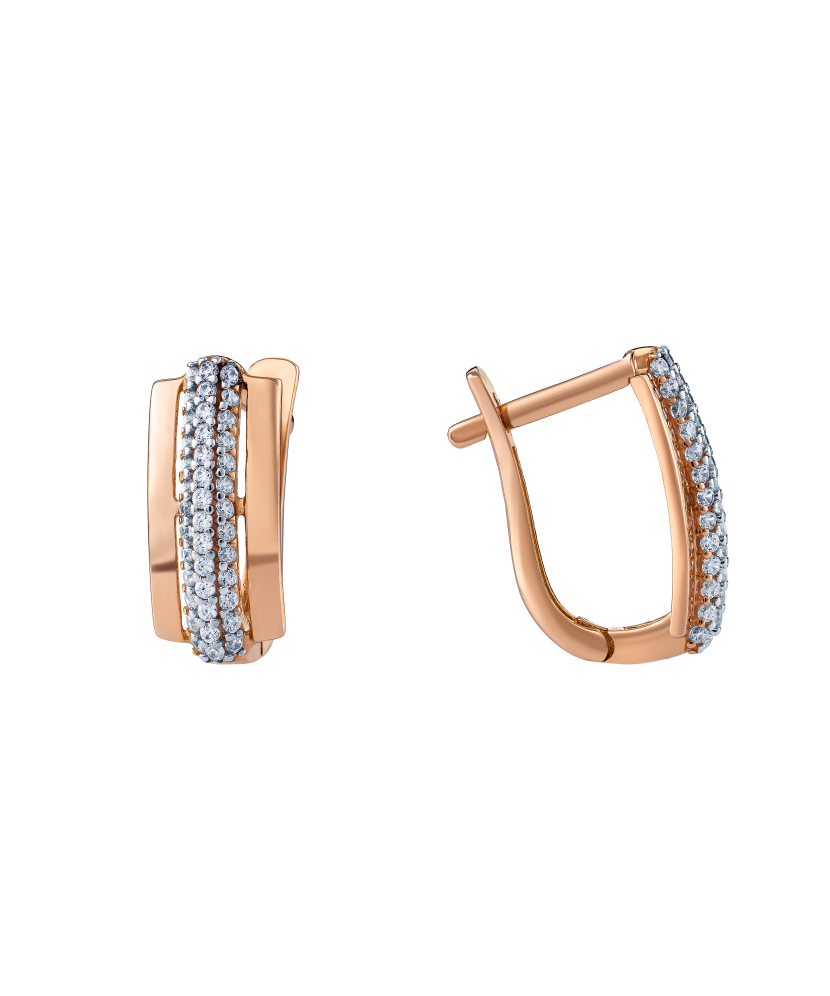 Золотые серьги с цирконами