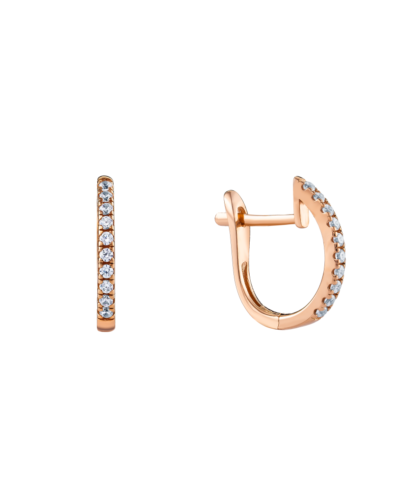 Золотые серьги с цирконами