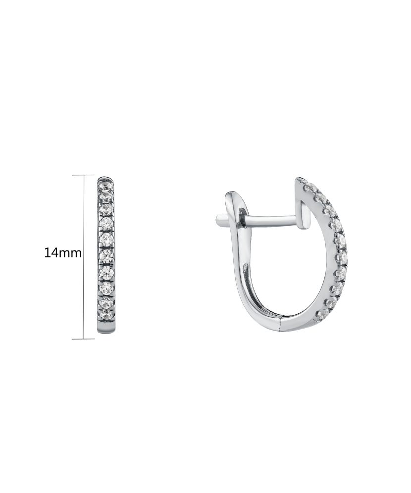 Серьги из белого золота с фианитами