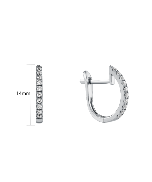 Серьги из белого золота с фианитами