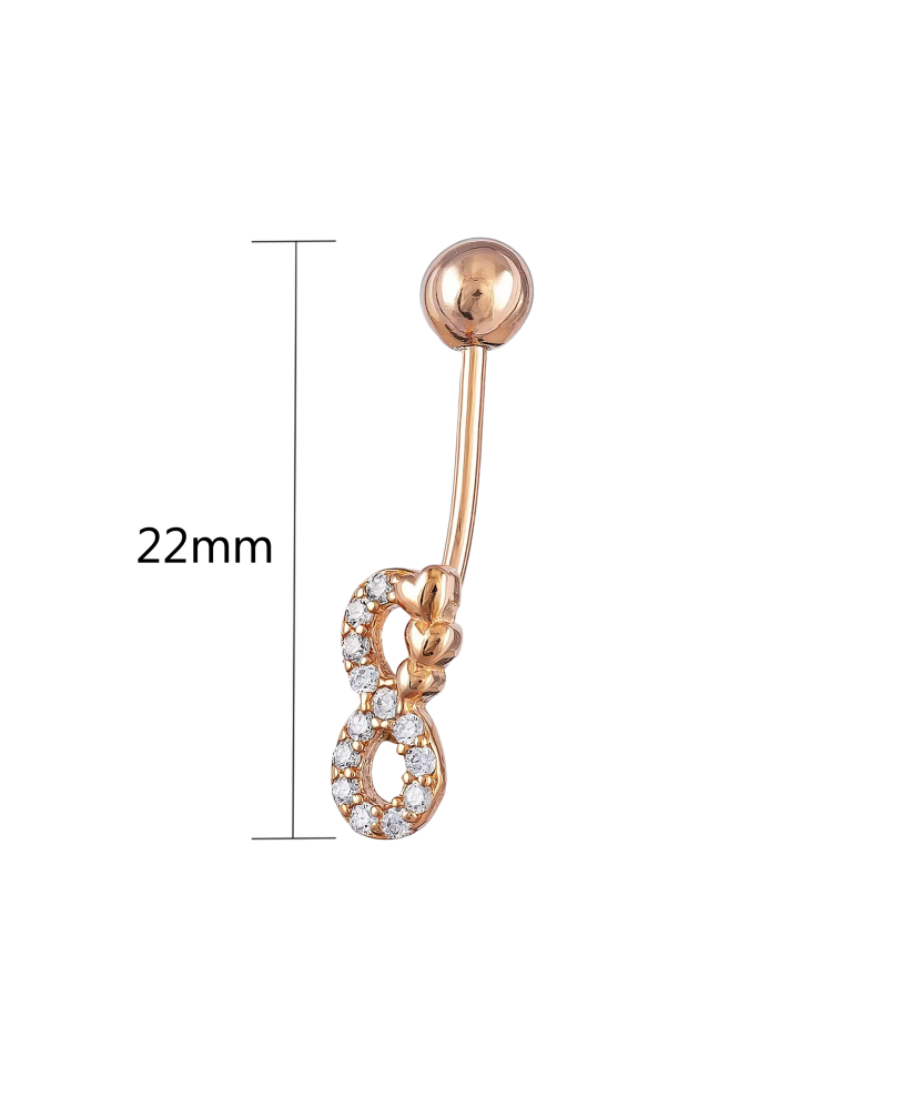 Пирсинг из золота с фианитами "Бесконечность"