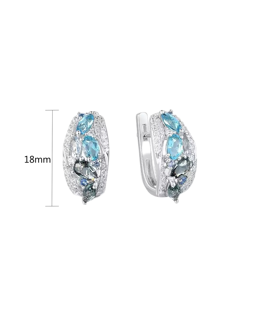 Hõbedast kõrvarõngad tsirkoonide