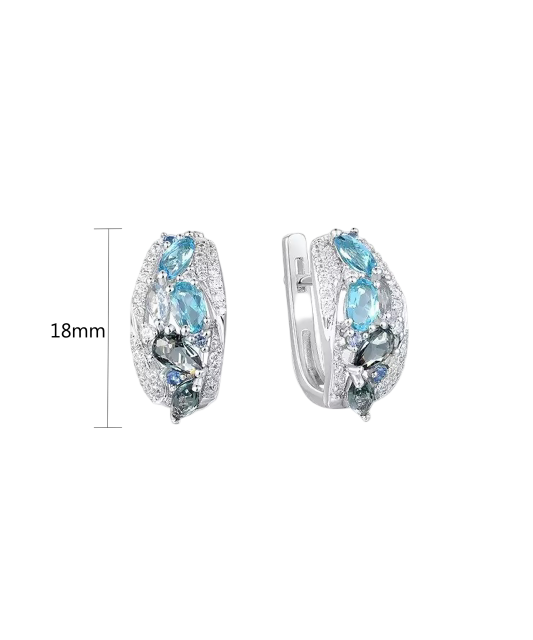 Hõbedast kõrvarõngad tsirkoonide