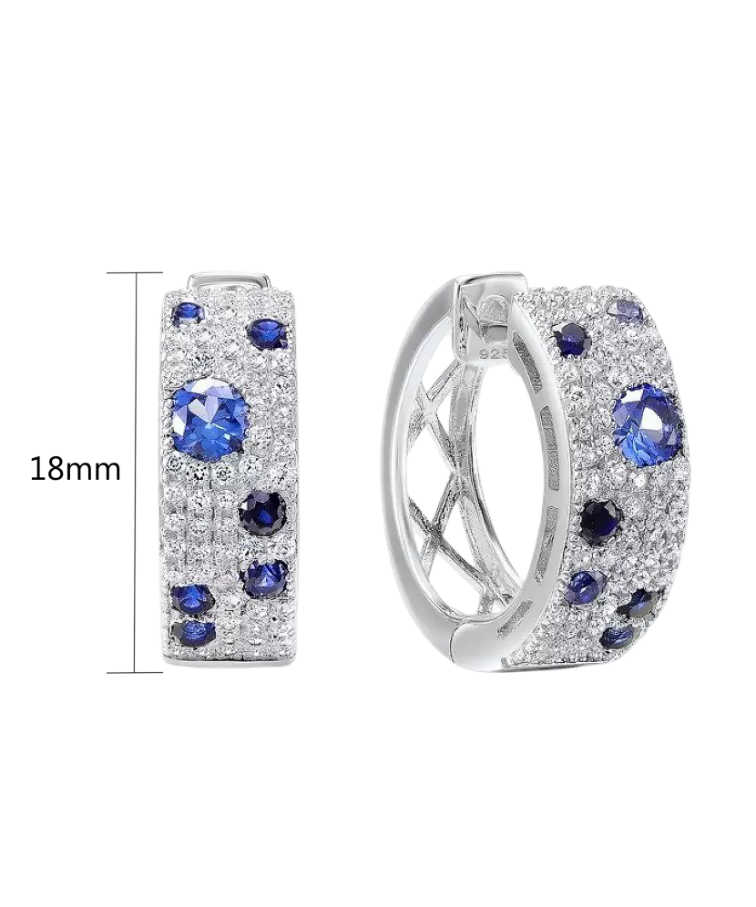 Hõbedast kõrvarõngad tsirkoonide ja spinellidega