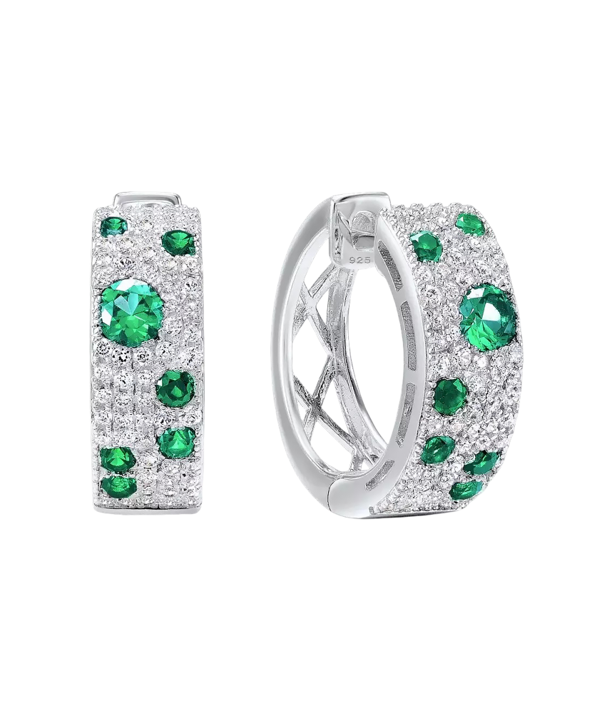 Серебряные серьги со шпинелями и цирконами