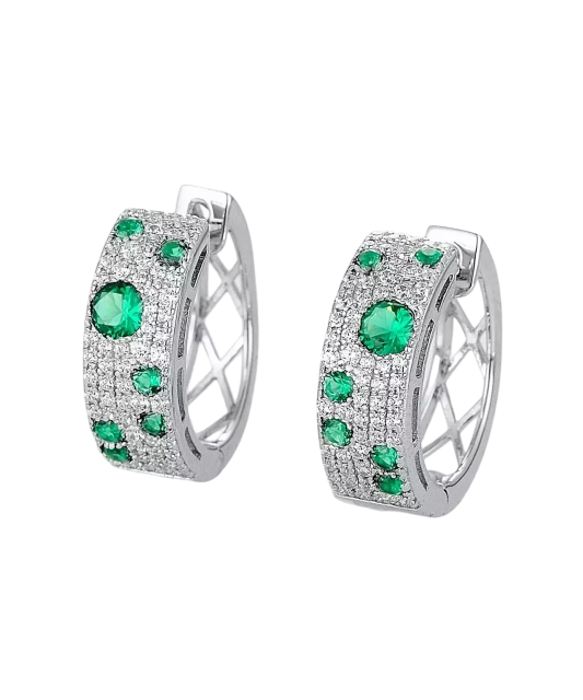 Hõbedast kõrvarõngad tsirkoonide ja spinellidega