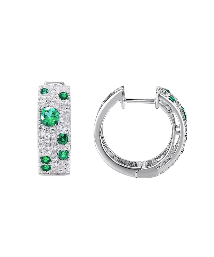 Серебряные серьги со шпинелями и цирконами