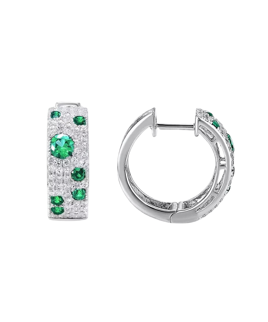 Серебряные серьги со шпинелями и цирконами