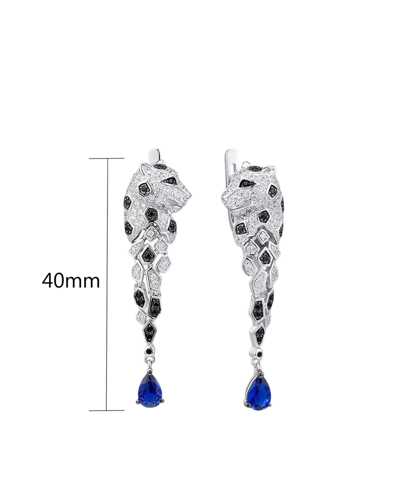 Hõbedast kõrvarõngad tsirkoonide ja spinellidega