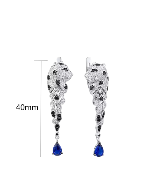 Hõbedast kõrvarõngad tsirkoonide ja spinellidega