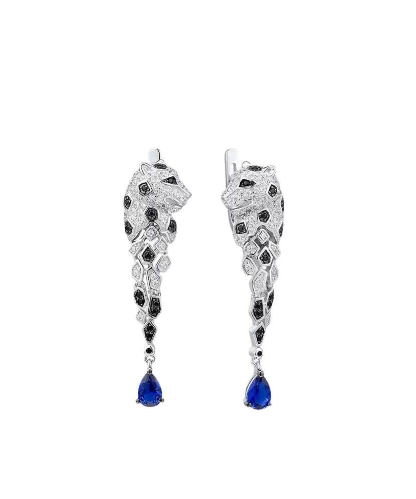 Hõbedast kõrvarõngad tsirkoonide ja spinellidega