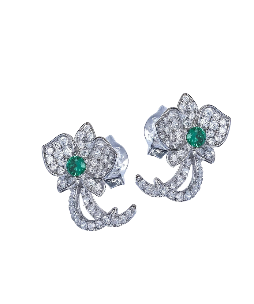 Hõbedast kõrvarõngad tsirkoonide ja spinellidega