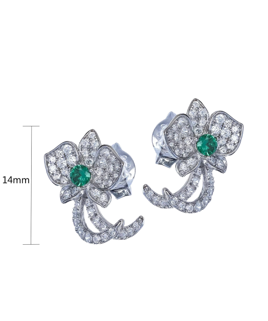 Hõbedast kõrvarõngad tsirkoonide ja spinellidega