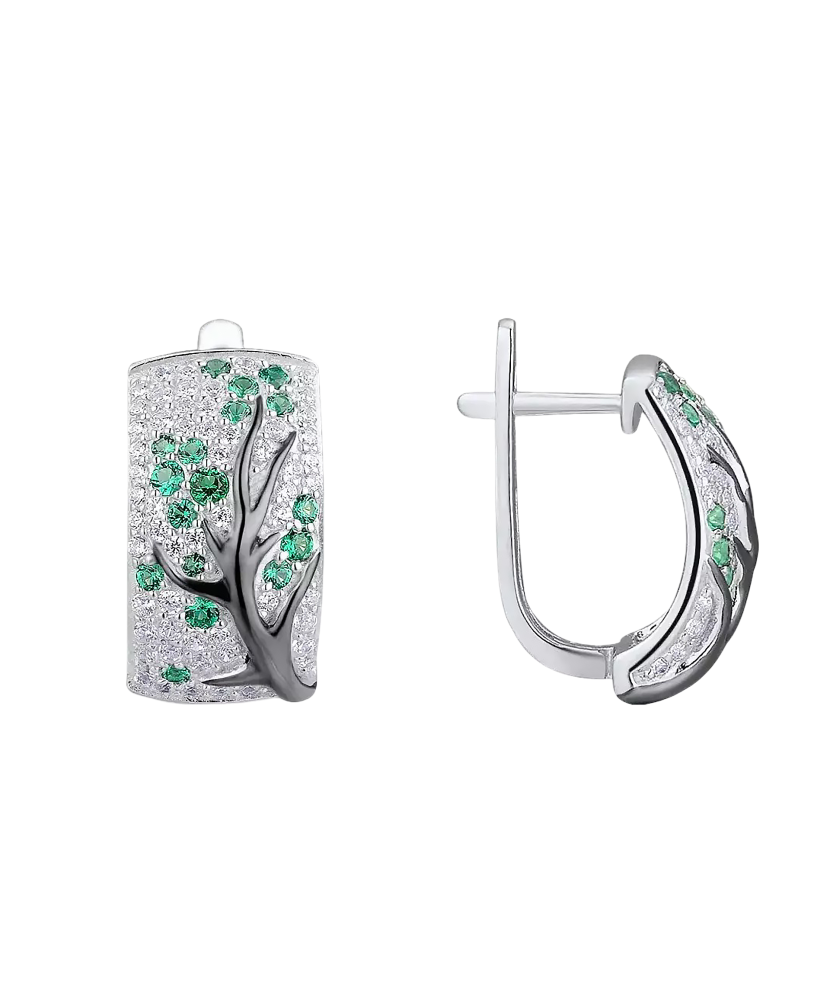 Hõbedast kõrvarõngad tsirkoonide ja spinellidega