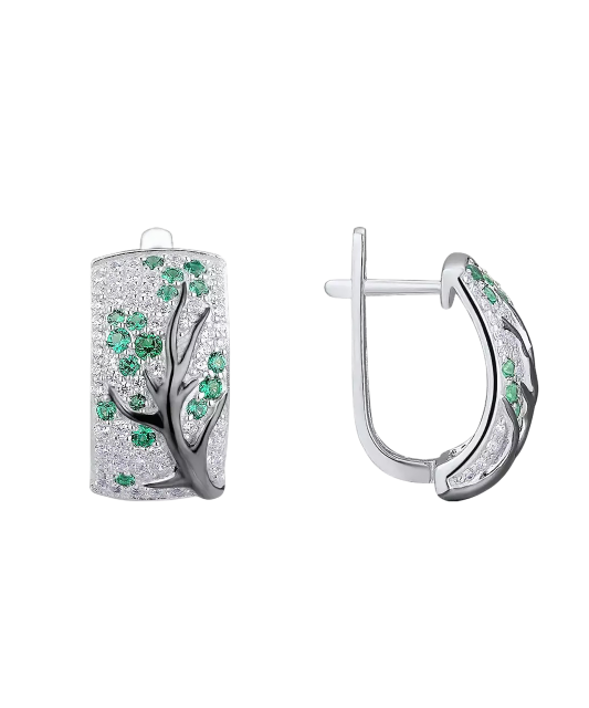 Hõbedast kõrvarõngad tsirkoonide ja spinellidega