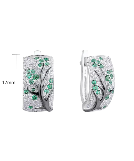 Hõbedast kõrvarõngad tsirkoonide ja spinellidega