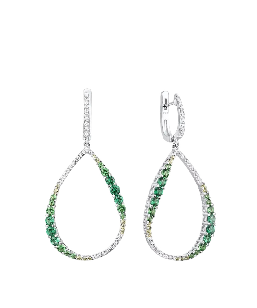 Hõbedast kõrvarõngad tsirkoonide ja spinellidega