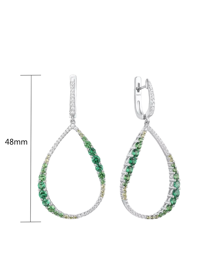 Серебряные серьги со шпинелями и цирконами