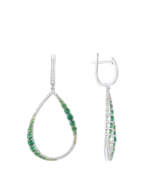 Hõbedast kõrvarõngad tsirkoonide ja spinellidega