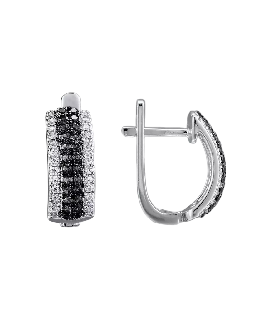 Hõbedast kõrvarõngad tsirkoonide ja spinellidega