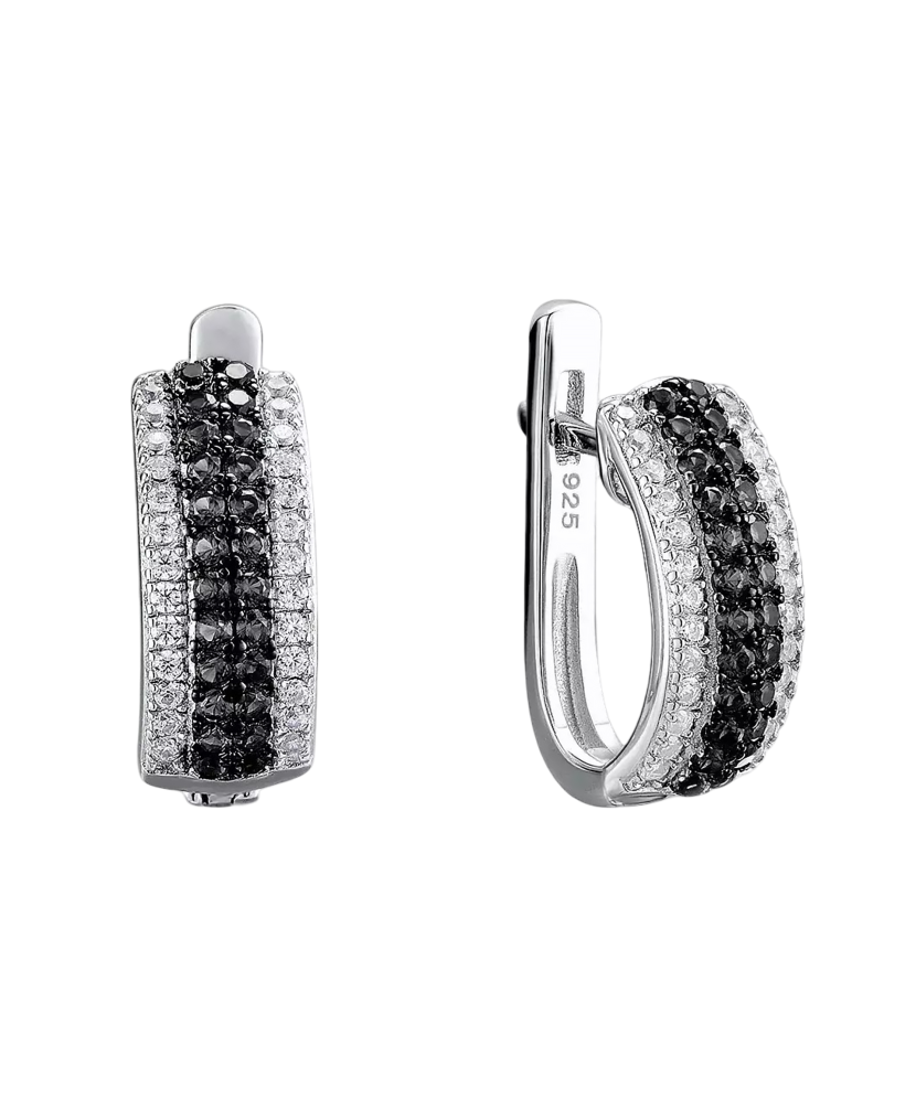 Серебряные серьги со шпинелями и цирконами