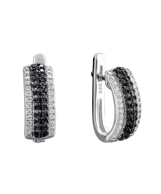 Hõbedast kõrvarõngad tsirkoonide ja spinellidega