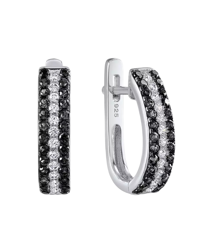 Hõbedast kõrvarõngad tsirkoonide ja spinellidega