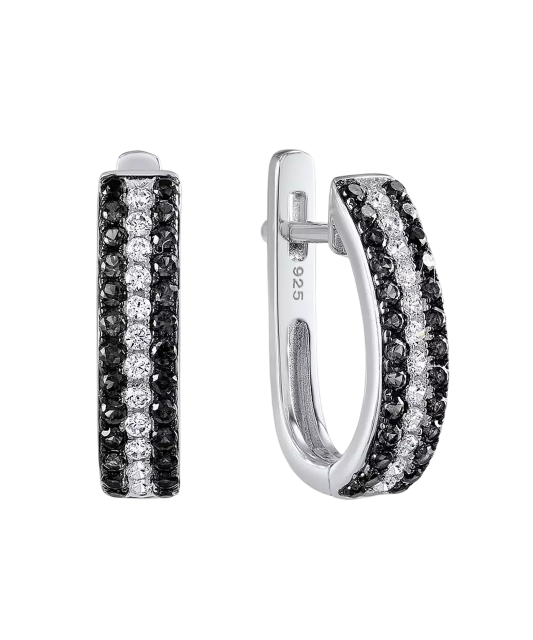 Hõbedast kõrvarõngad tsirkoonide ja spinellidega