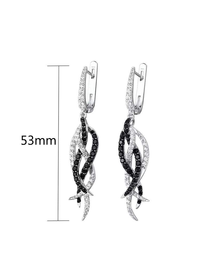 Hõbedast kõrvarõngad tsirkoonide ja spinellidega