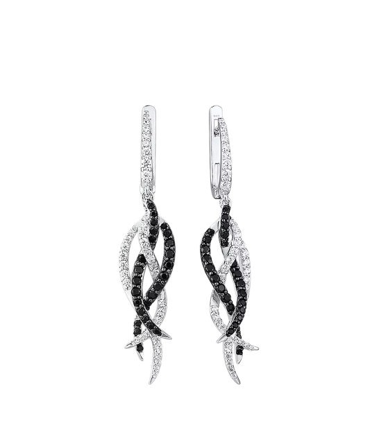 Hõbedast kõrvarõngad tsirkoonide ja spinellidega