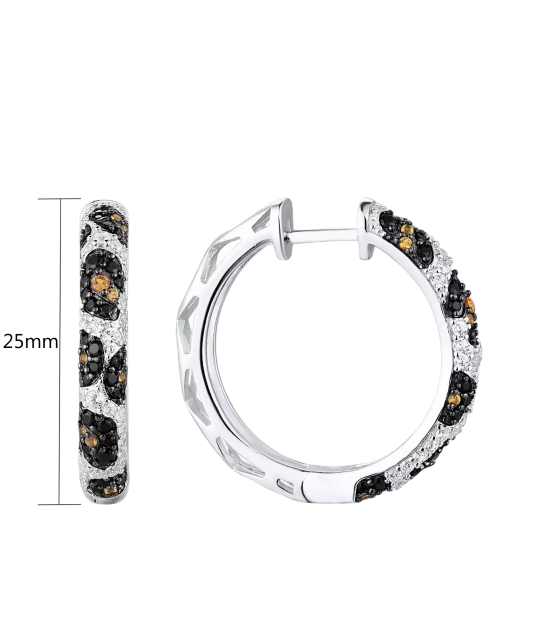 Hõbedast kõrvarõngad tsirkoonide ja spinellidega