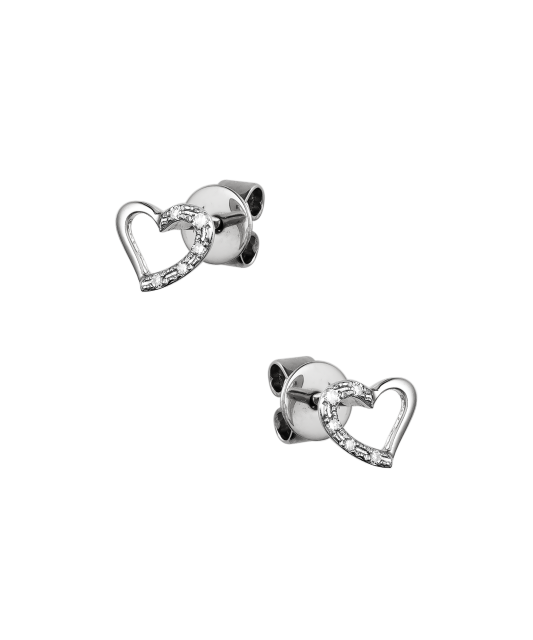 Valgest kullast kõrvarõngad briljantidega