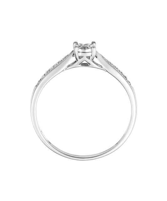 Valgest kullast sõrmus teemantidega