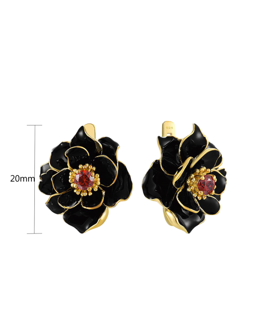 Kullatud Hõbedast kõrvarõngad tsirkoonide ja emailiga