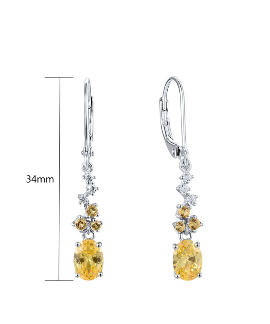 Серьги из серебра с цирконами