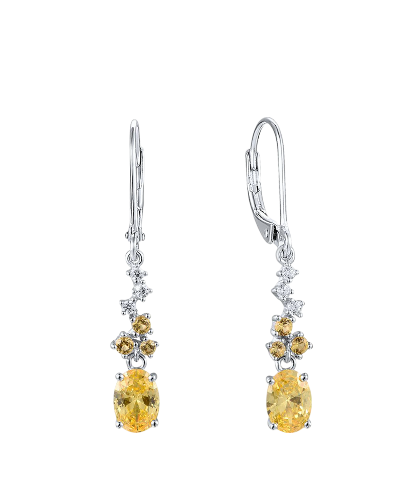 Серьги из серебра с цирконами