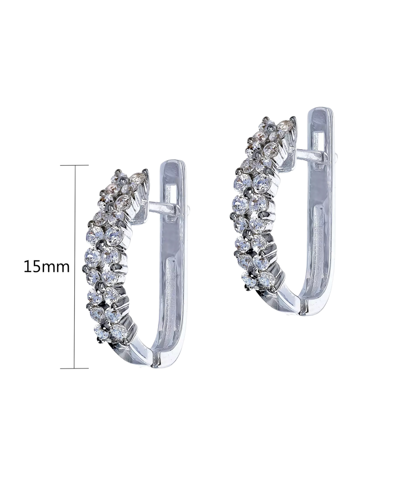 Hõbedast kõrvarõngad tsirkoonide