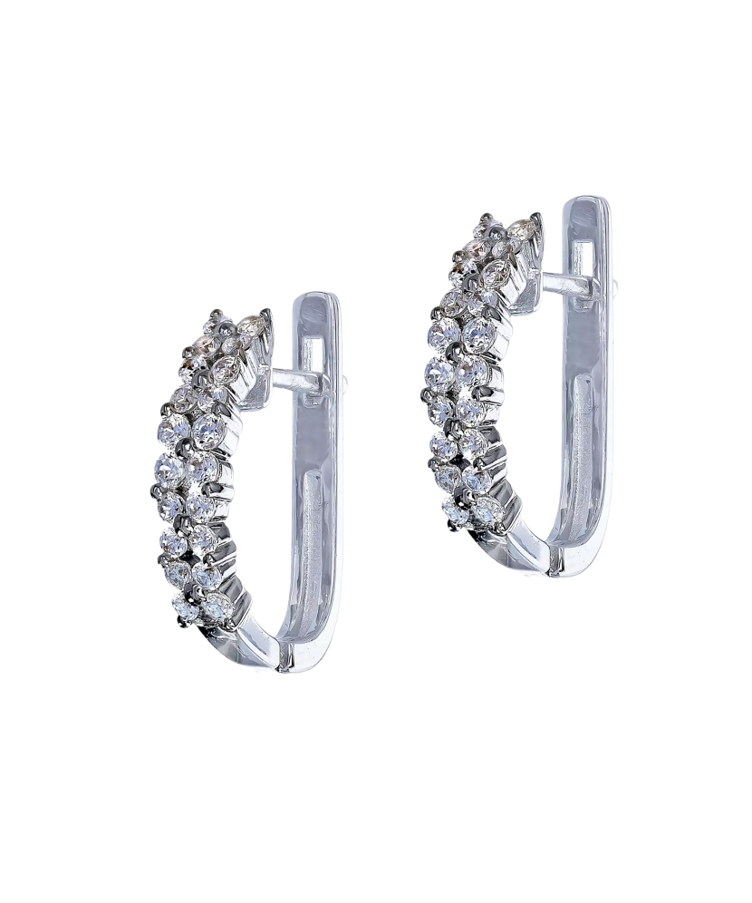 Серьги из серебра с цирконами