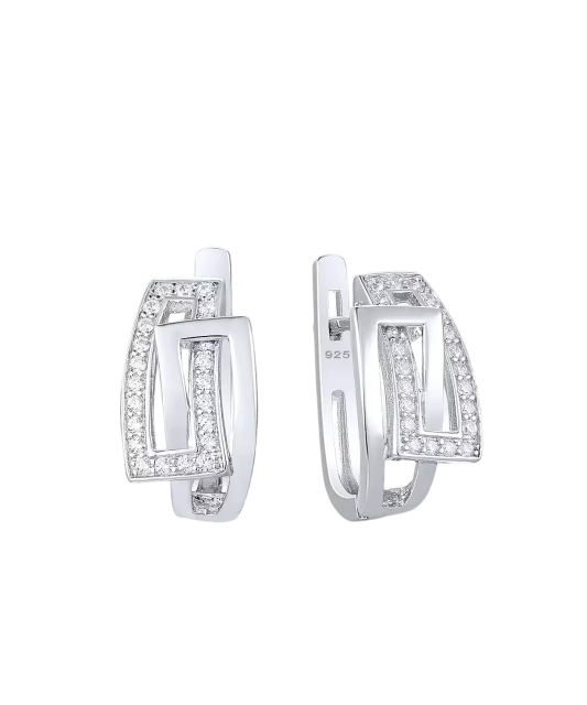 Серьги из серебра с цирконами