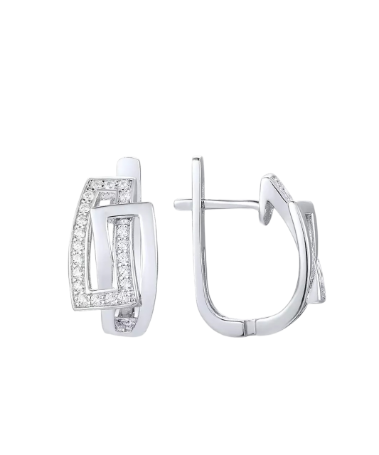 Hõbedast kõrvarõngad tsirkoonide